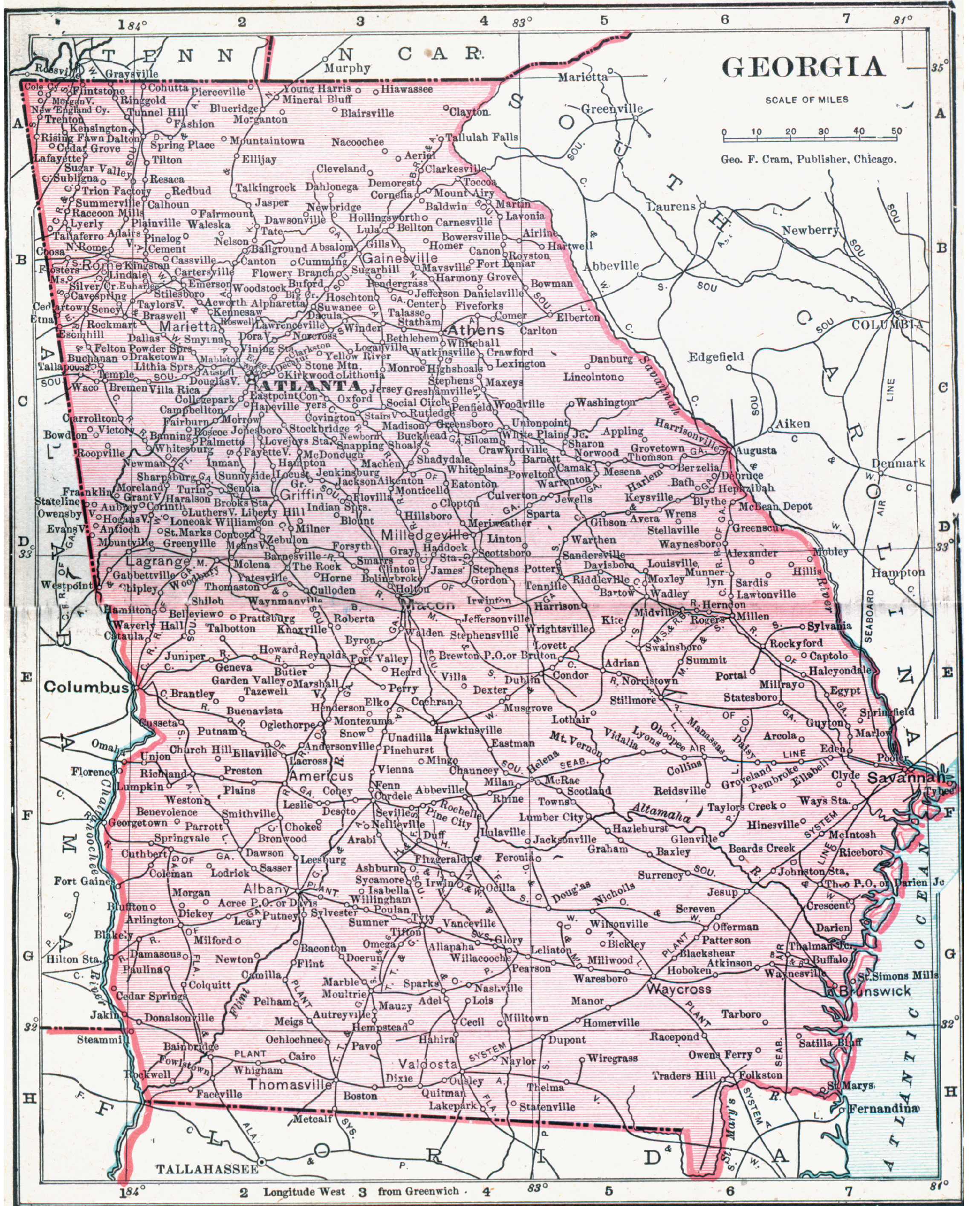 Georgia Railroads Map History Photos
