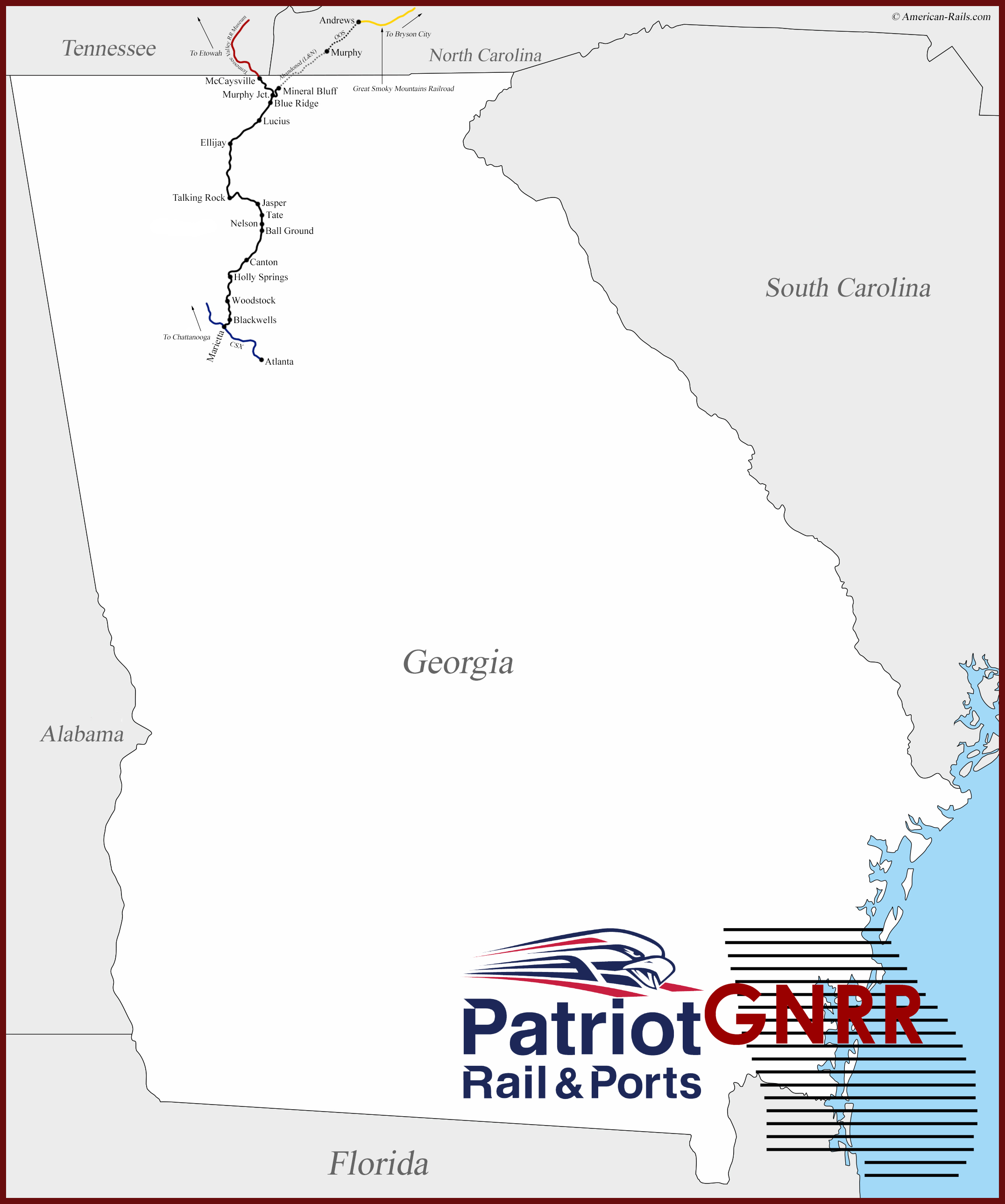 Georgia Northeastern Railroad Map Roster More